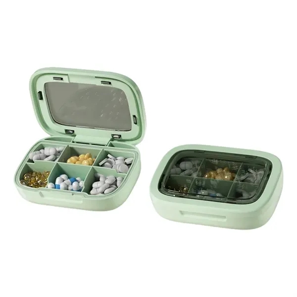 Compact Six-Compartment Portable Pill Organizer 4