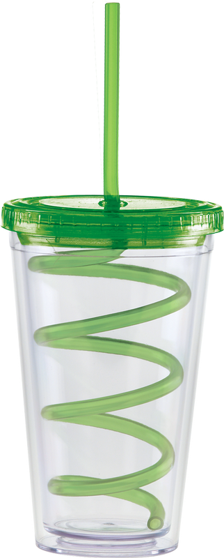 Carnival Cups-Color Curly Straw, Color Lid 23