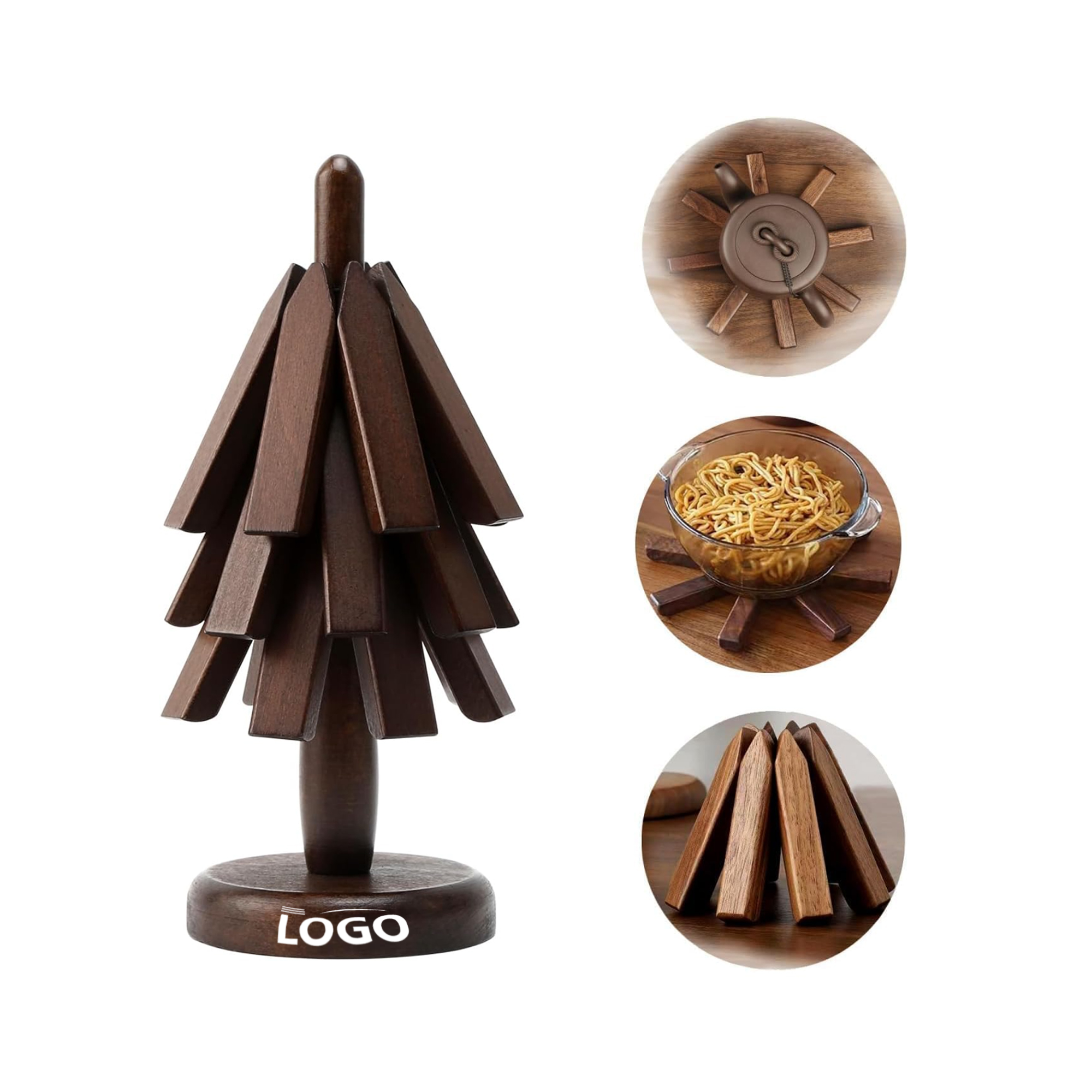Natural Wooden Trivet Tree Hot Pads 3