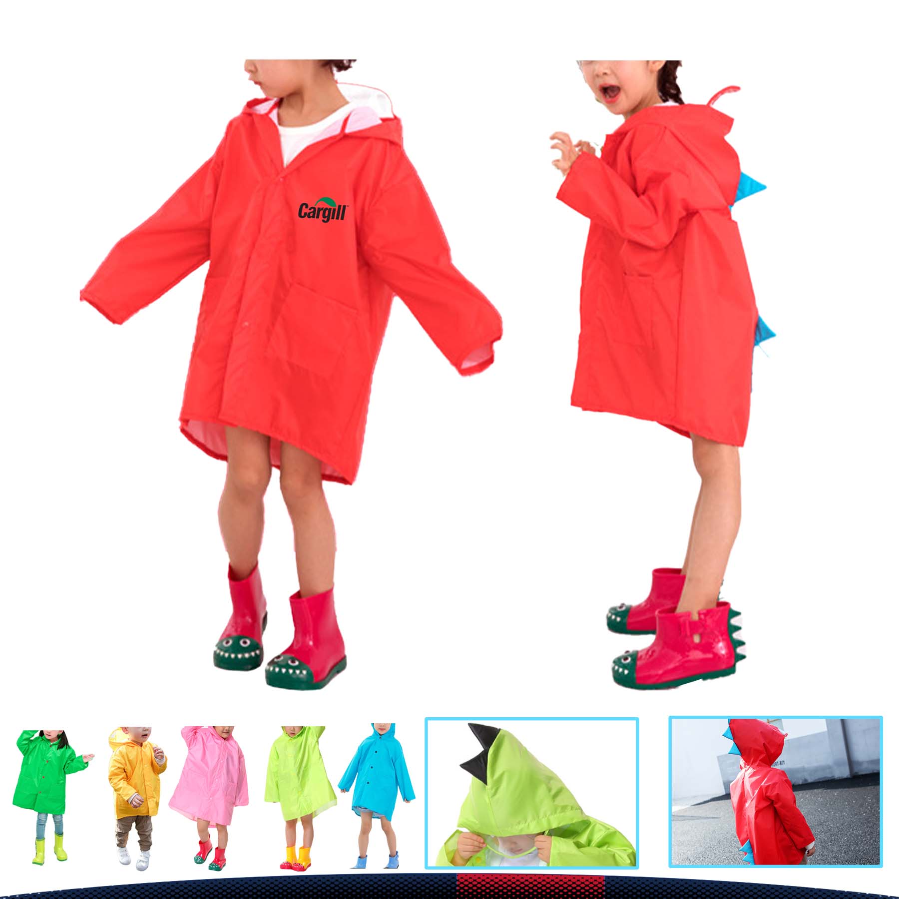 Kids Dinosaur Raincoat 4