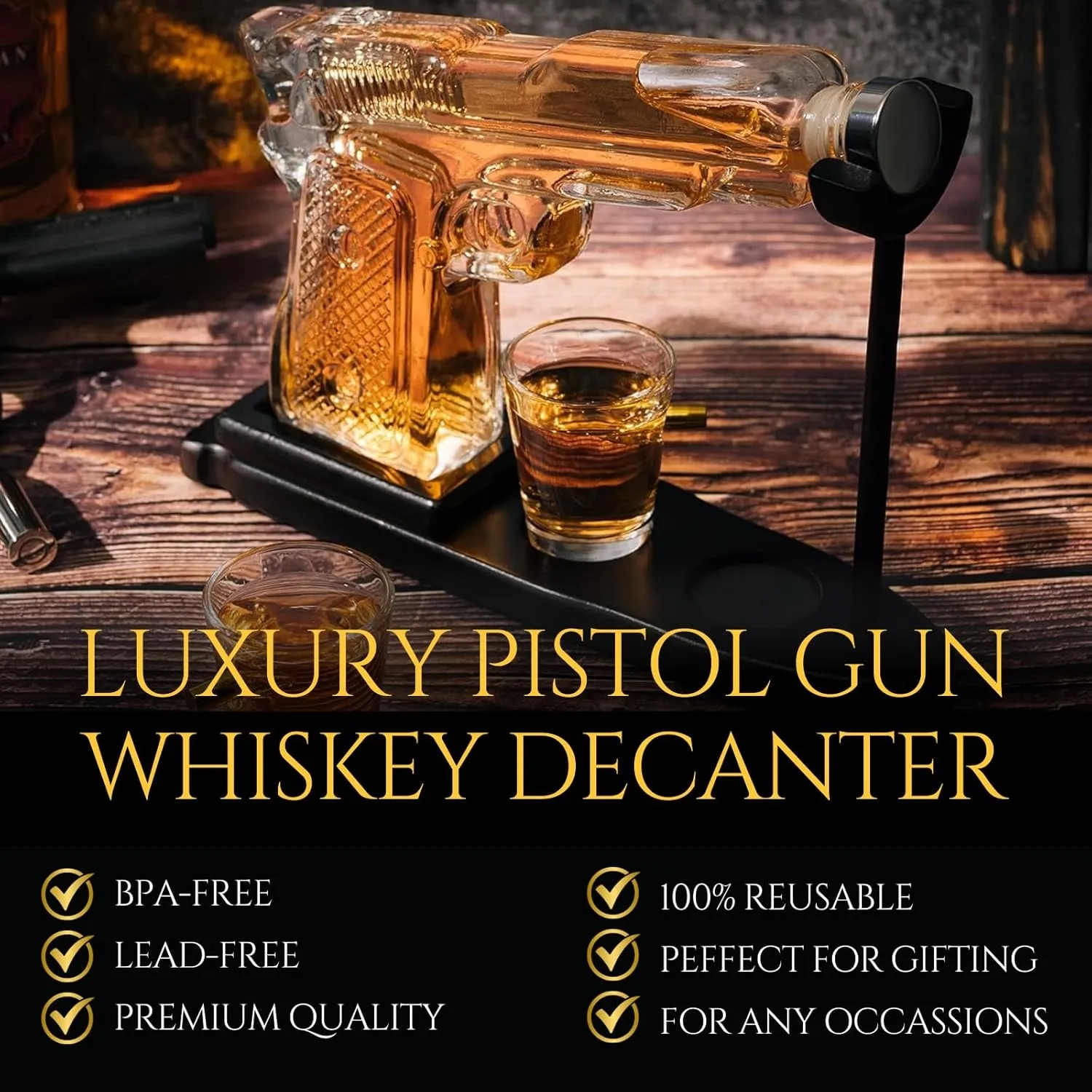 10Oz Whiskey Gun Decanter Set 5