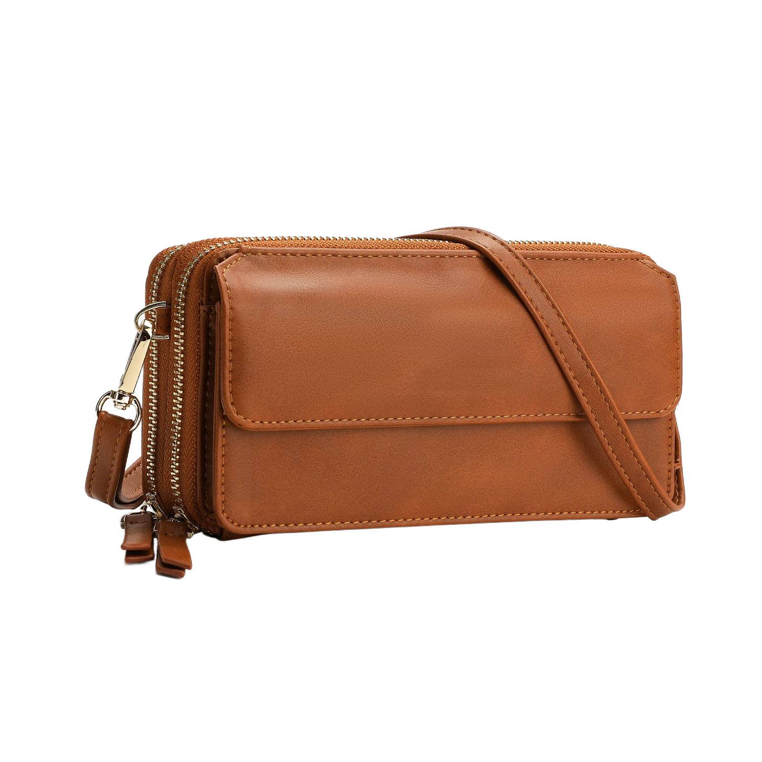 Women Portable RFID PU Leather Crossbody Wallet 1