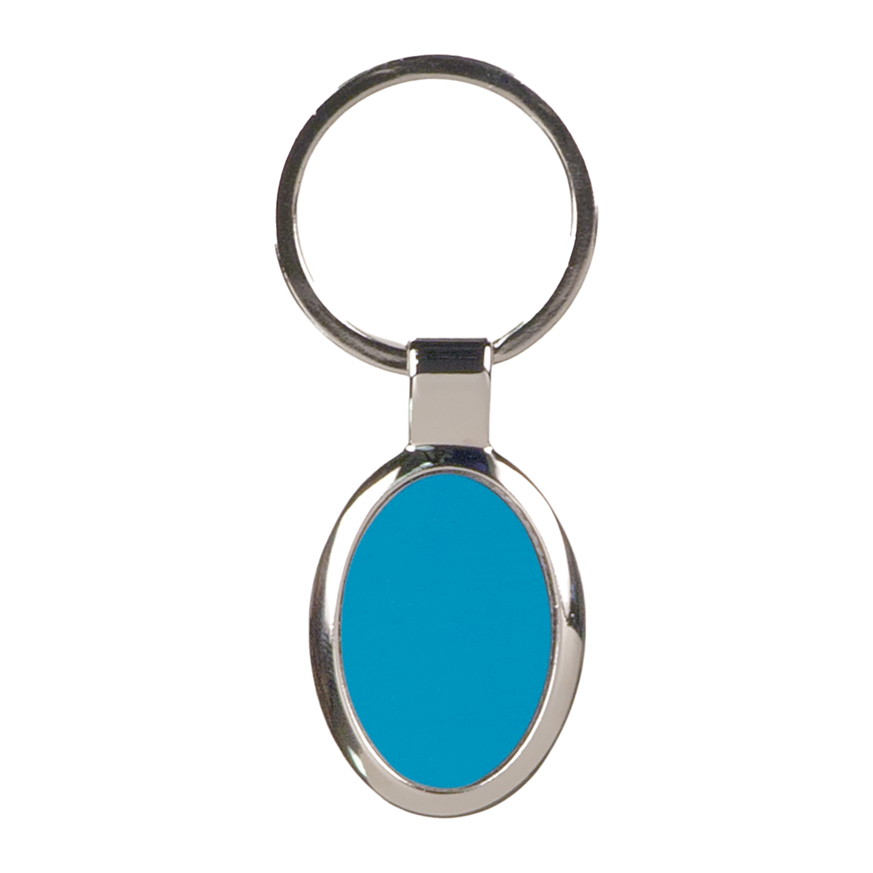 Blue Laserable Metal Oval Keychain 2