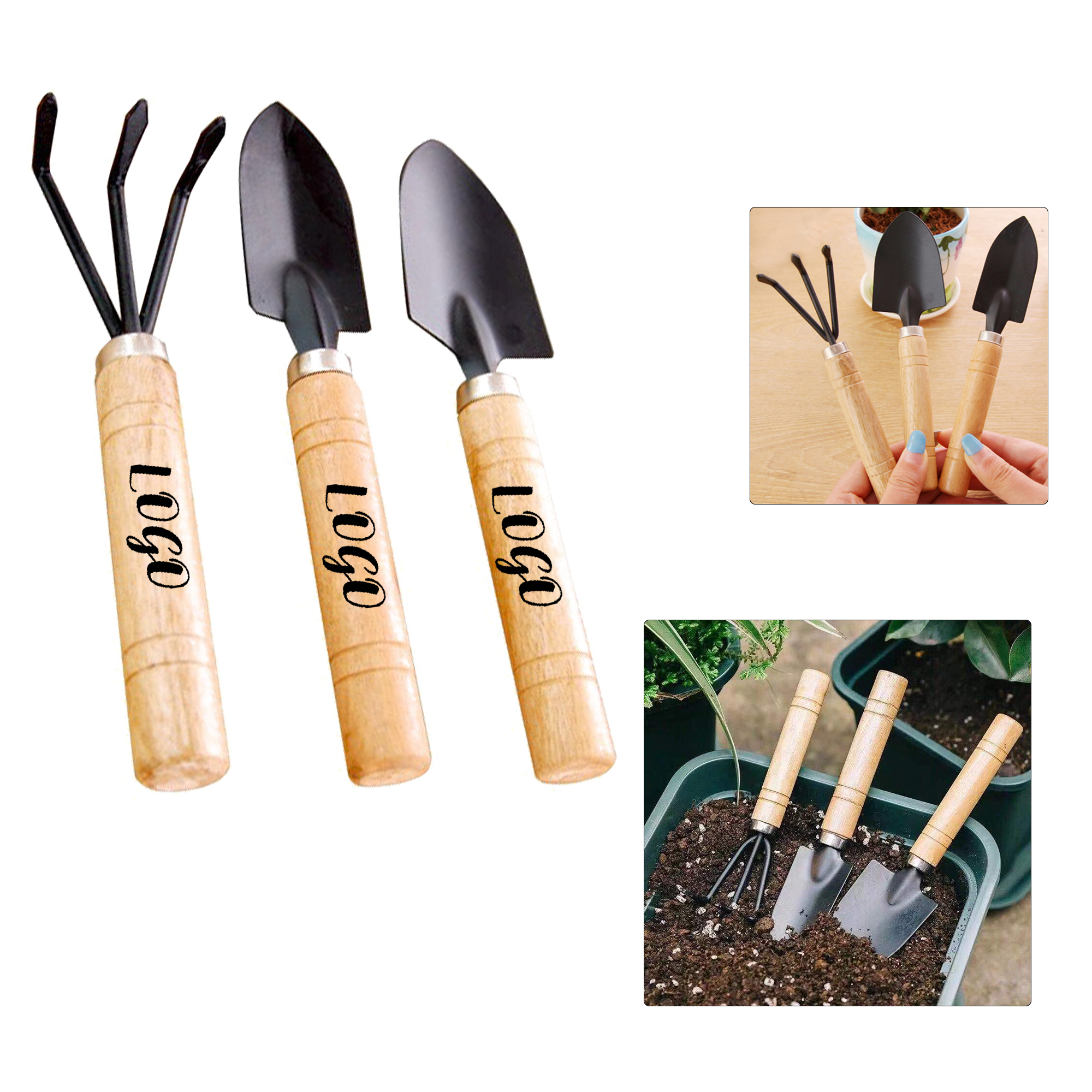 Small Wooden Handle Gardening Kit 2