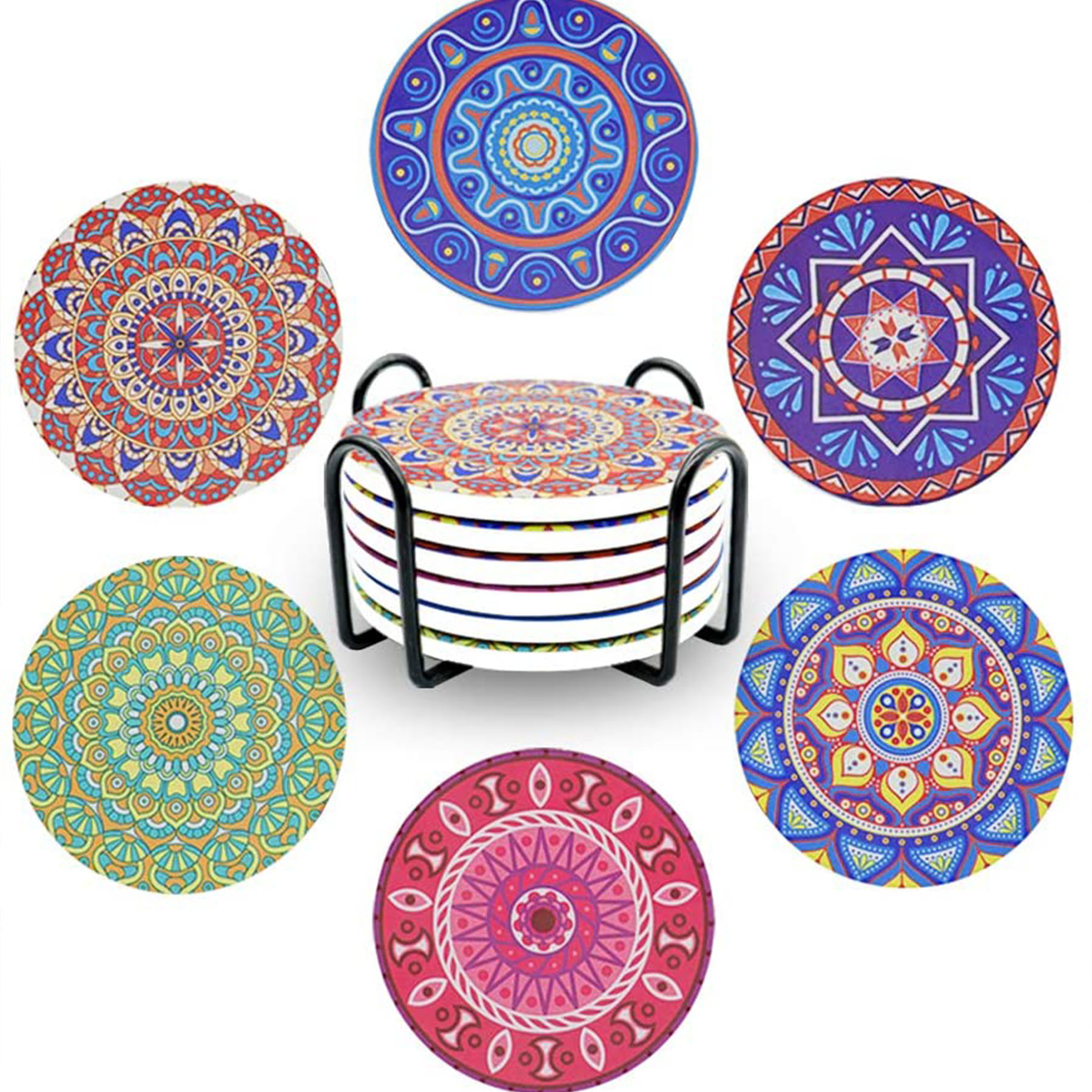 4" x 4" Square Flat Finish Absorbent Ceramic Coasters 2