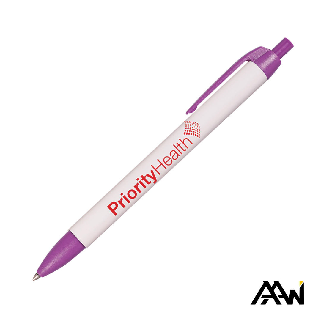 Widebody Pen w/Glossy White Barrel - Matte Colored Accent 8