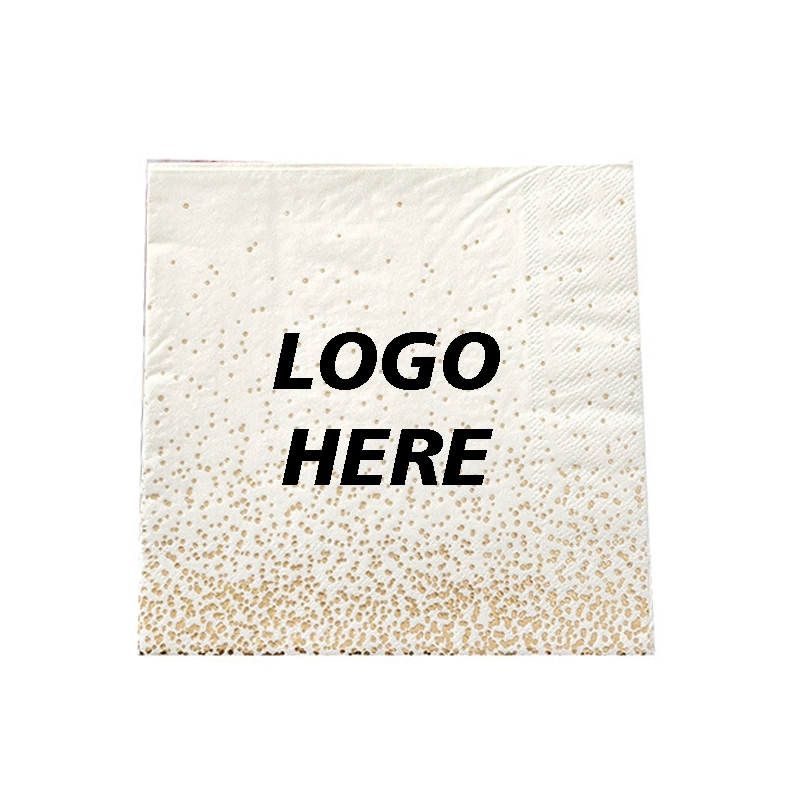 Custom Gold Dot Confetti Paper Napkins 4
