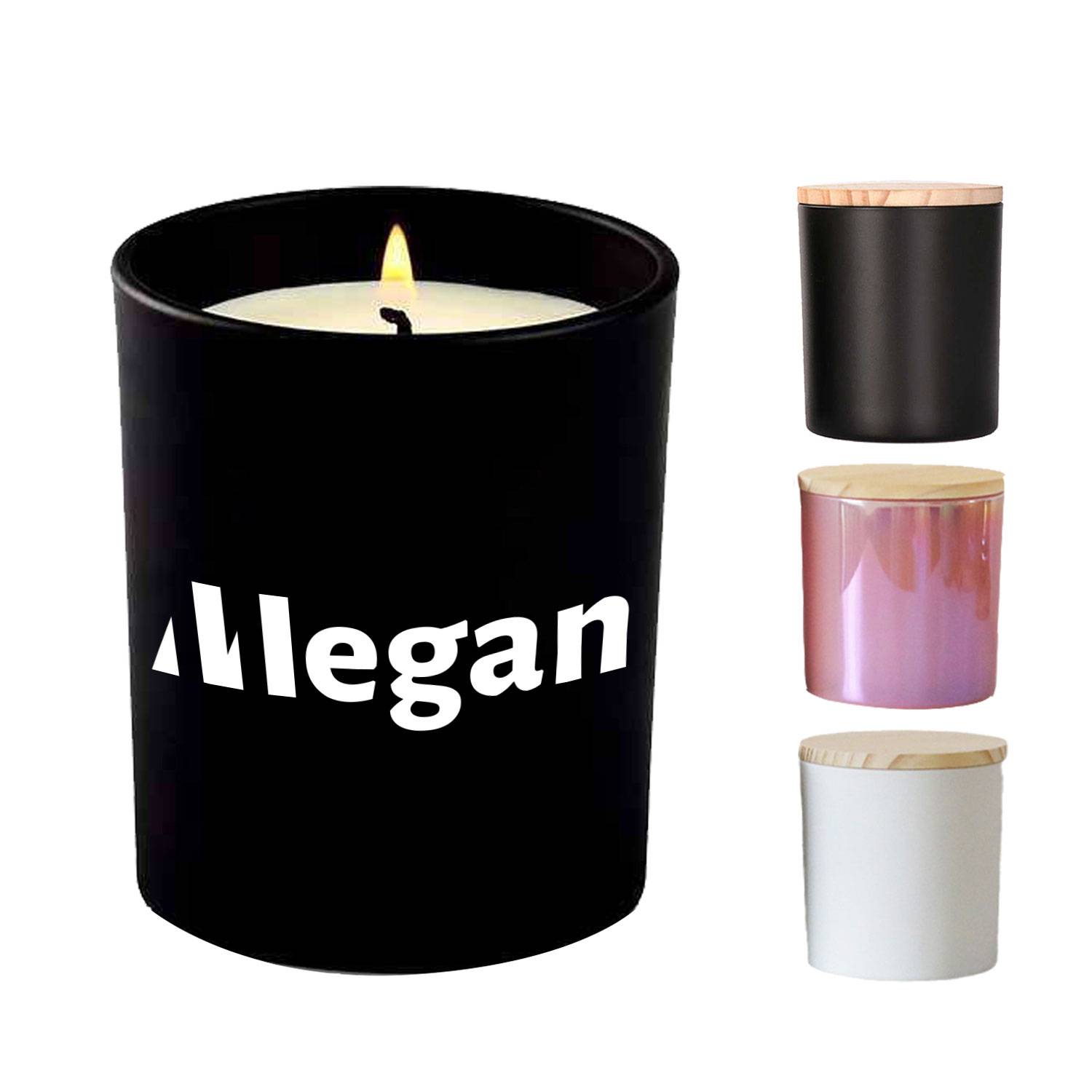 Simple Wooden Covered Glass Empty Cup Candle Holder 2