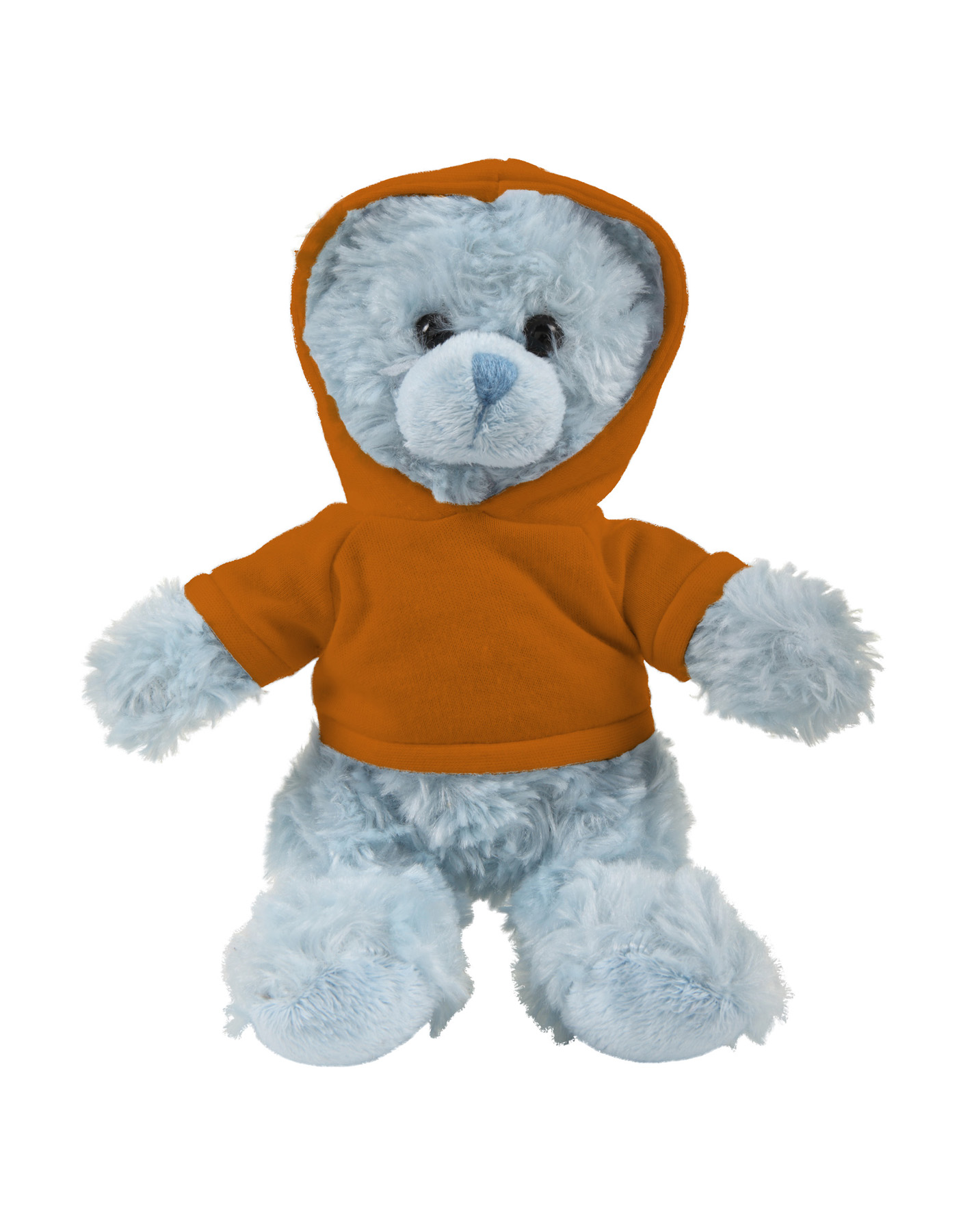 soft plush Blue Curly Sitting Bear with hoodie 3