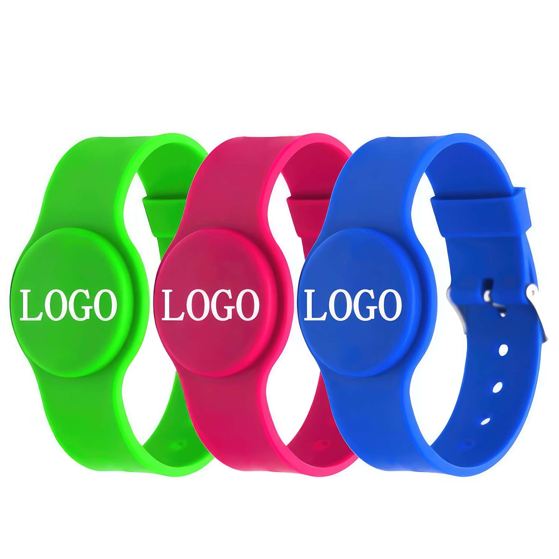RFID Rewritable Writable Silicone Wristband Black Adult Size 1