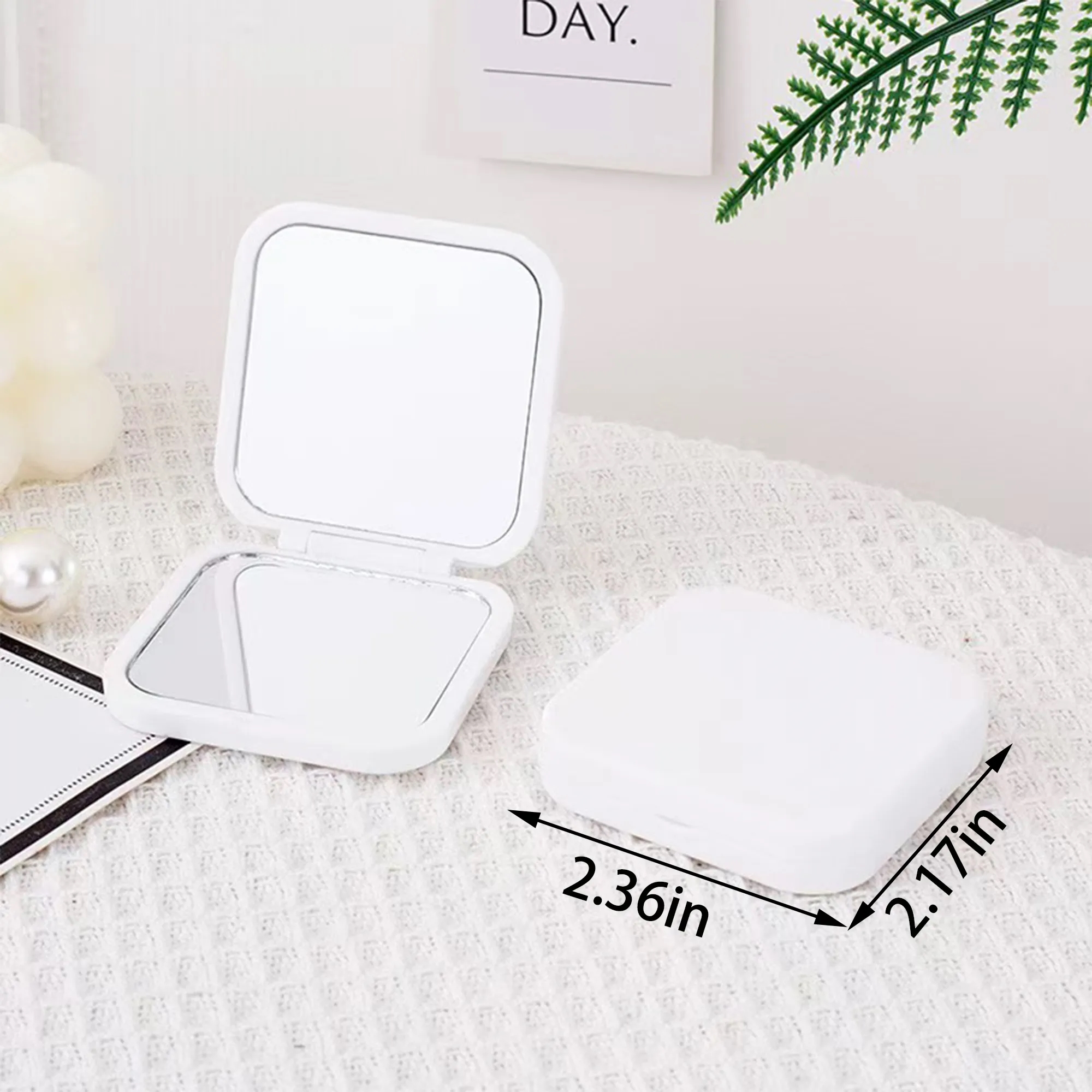 Portable Flip Makeup Mirror With Customizable Logo 2