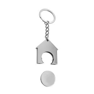 Alloy Shopping Trolley Locker Coin Keychain 1