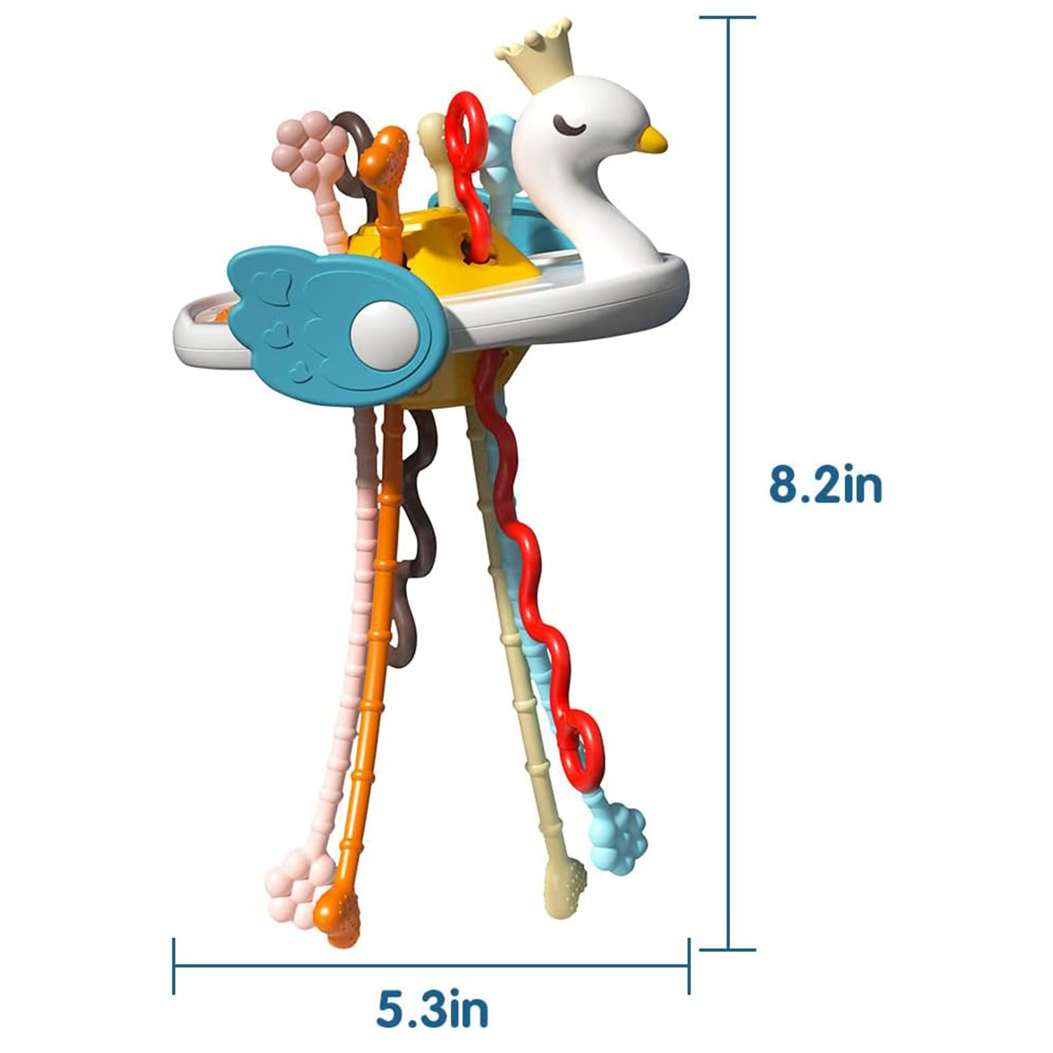 Baby Sensory Swan Shape Pull String Activity Montessori Toys 1