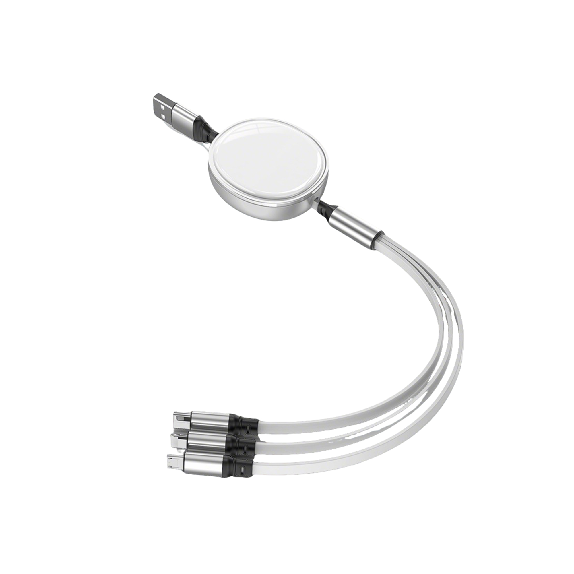 Retractable Three In One Charging Cable Adjustable Length 4