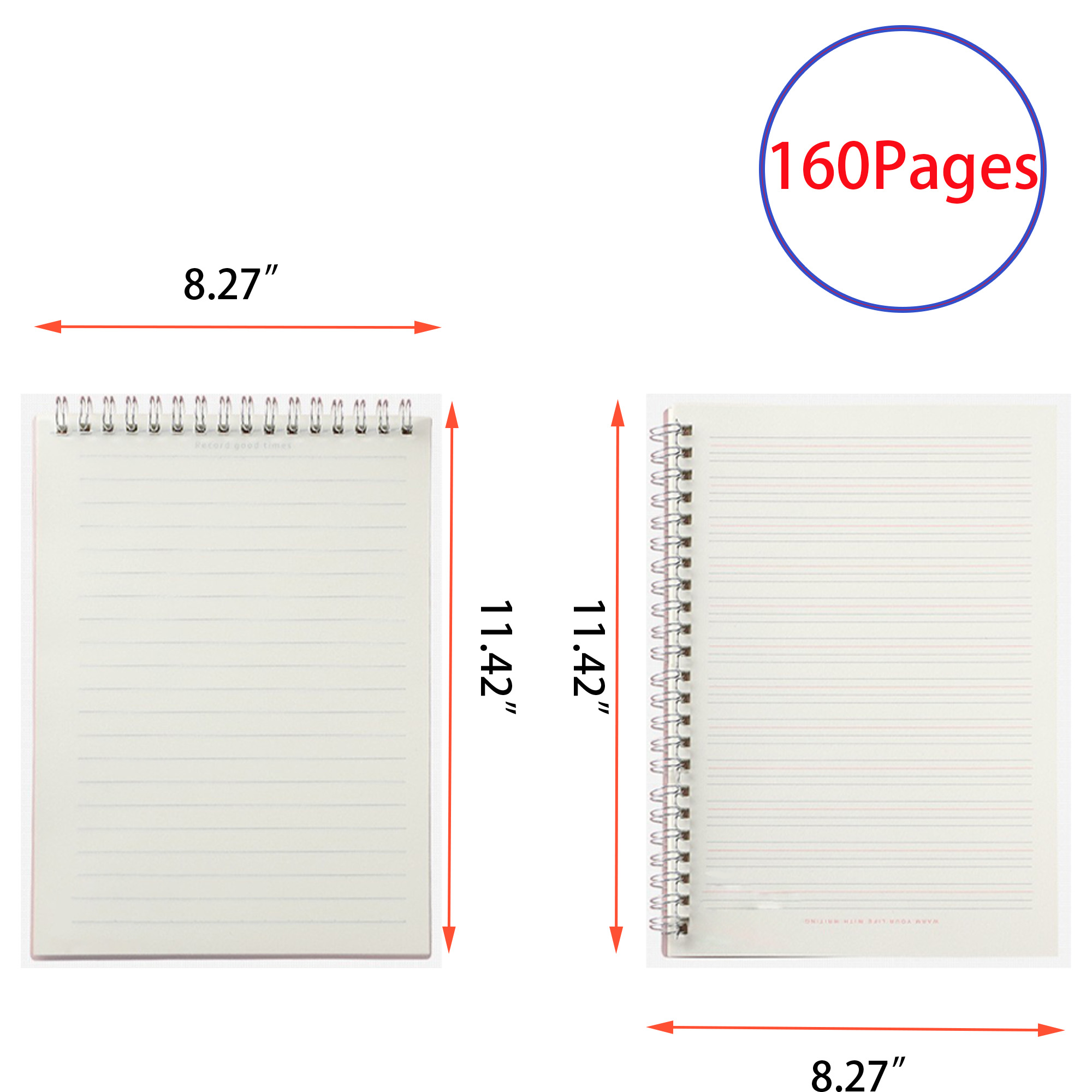 A5 11.42"x8.27" Loose Leaf Paper Notebook 4