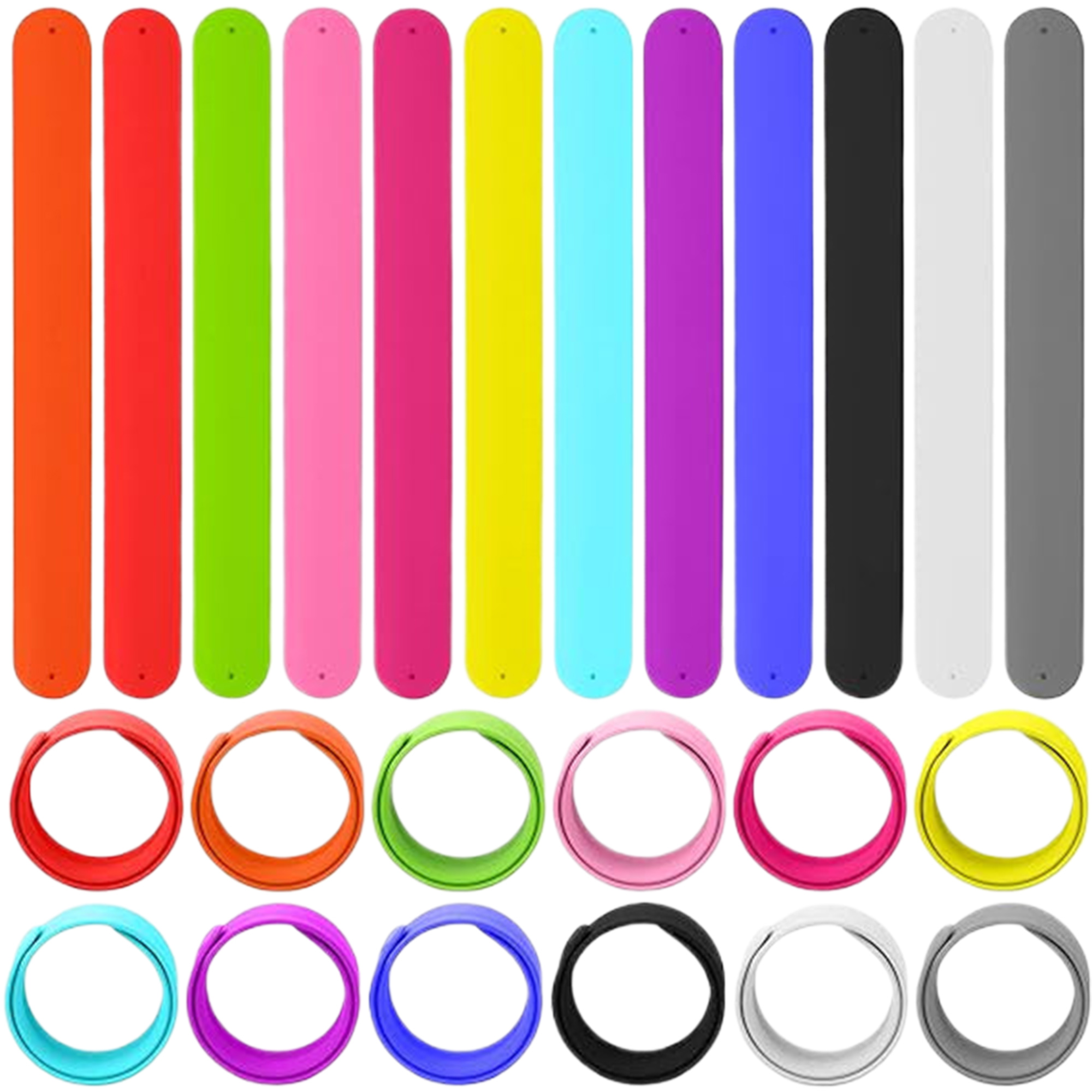 MOQ50 Custom Silicone Slap Wristbands 4