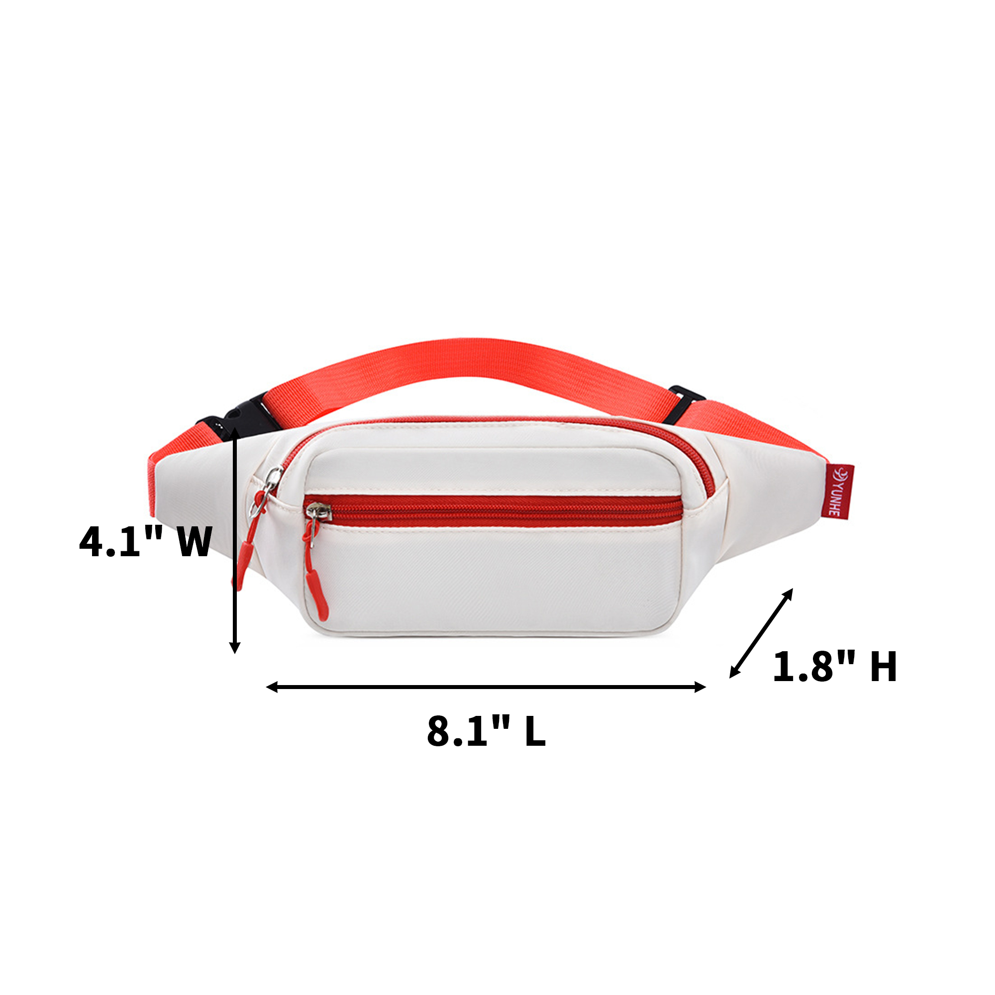 Contrast Color Waist Bag Lightweight Design 8.1" 4