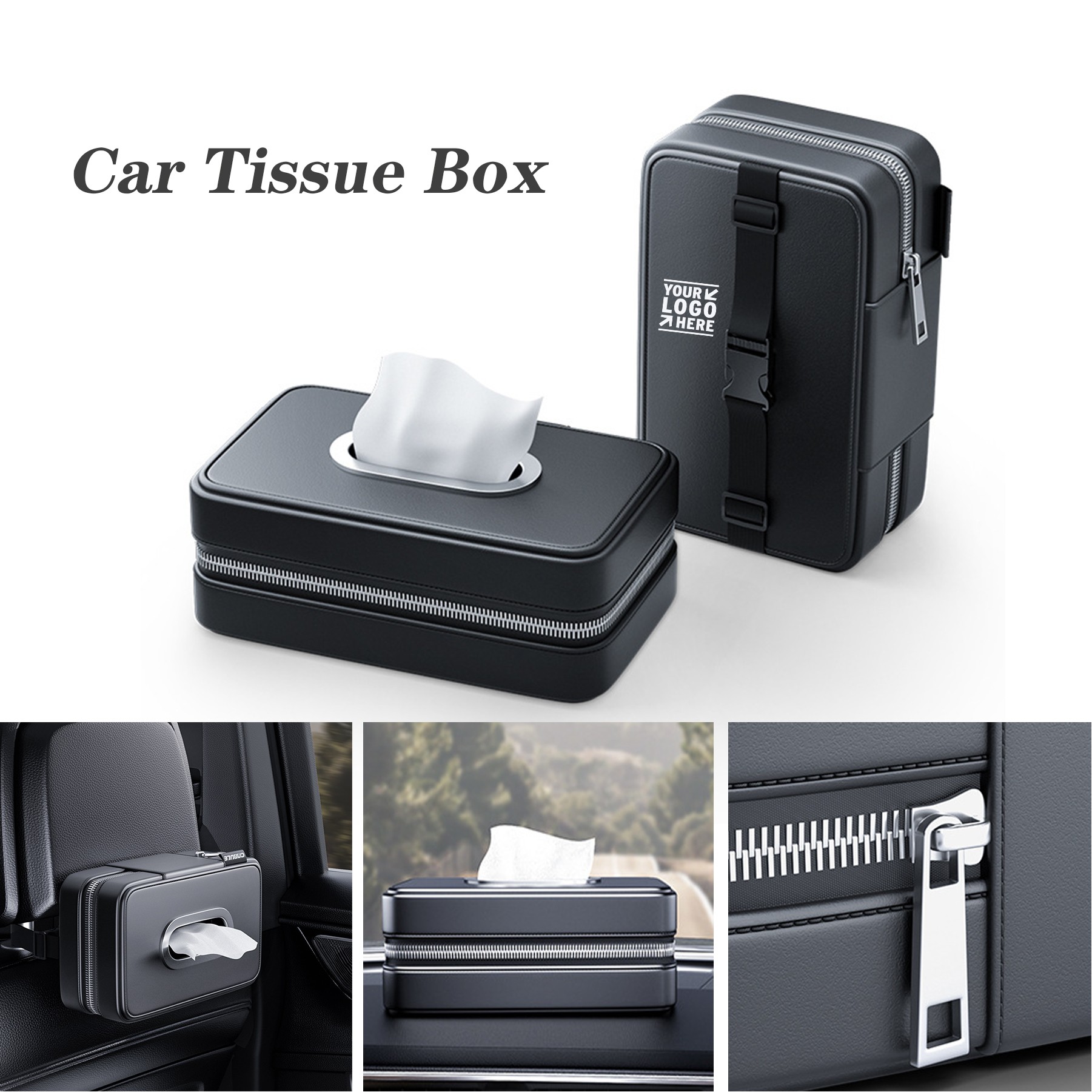 Road Trip Essentials Car Tissue Box Holder Cover 2