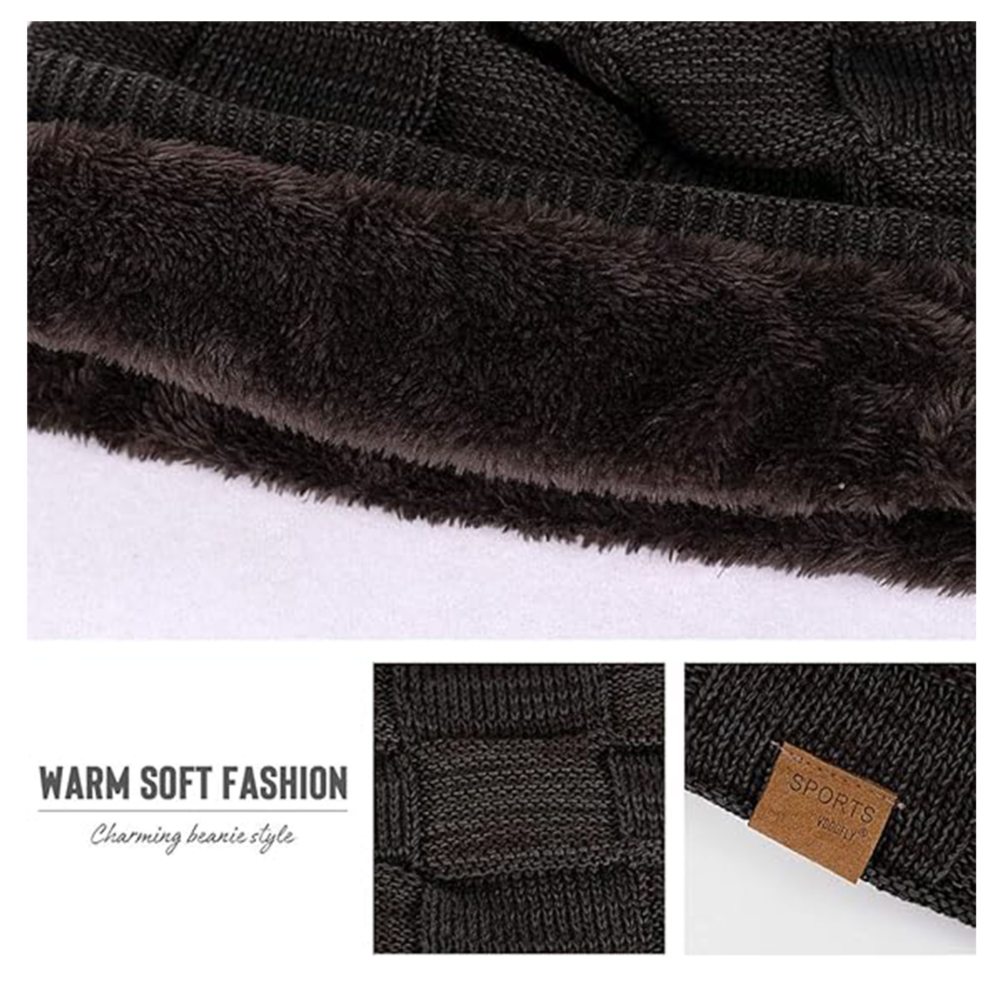 Winter Knit Beanie for Guys, Lined and Thick for Comfort 4