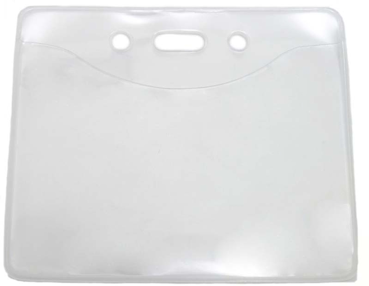 4.29" W x 3.89" H - Horizontal PureClear Vinyl Badge Holder (Blank) 2