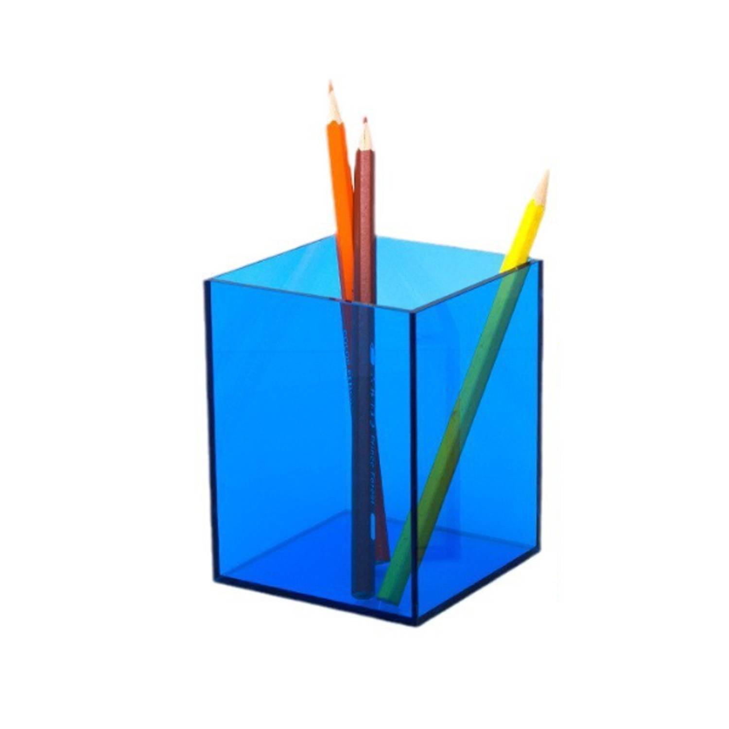 Desktop Colorful Transparent Acrylic Pen Holder 3