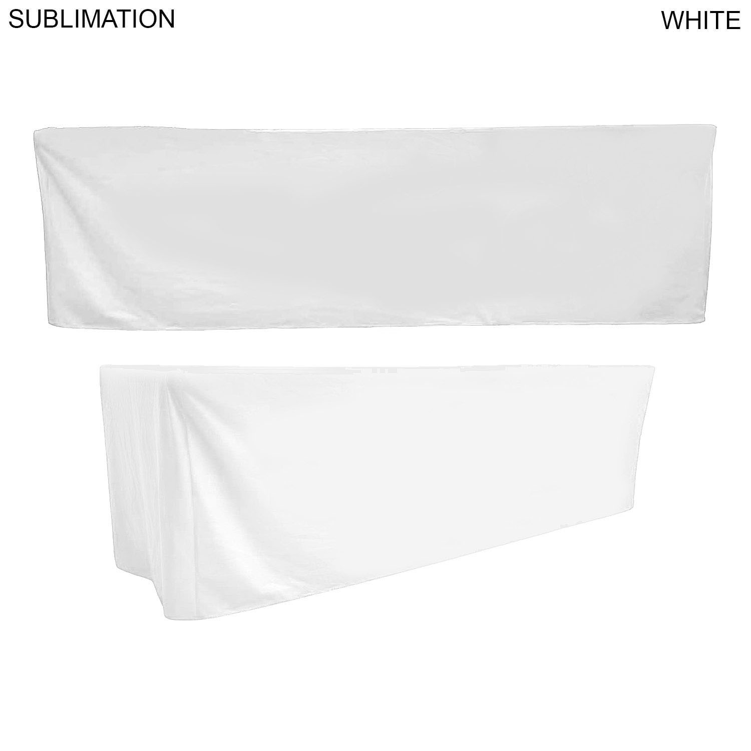 48Hr Quick Ship - Sublimated PREMIUM Box Style Fitted Table Cloth, 8' Table, 4 sided, Closed back 1