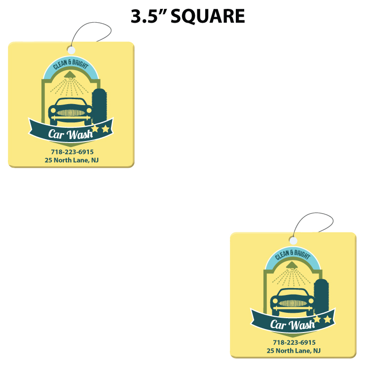 3.5" Square Shape Custom Air Fresheners - Top 10 Scents 2