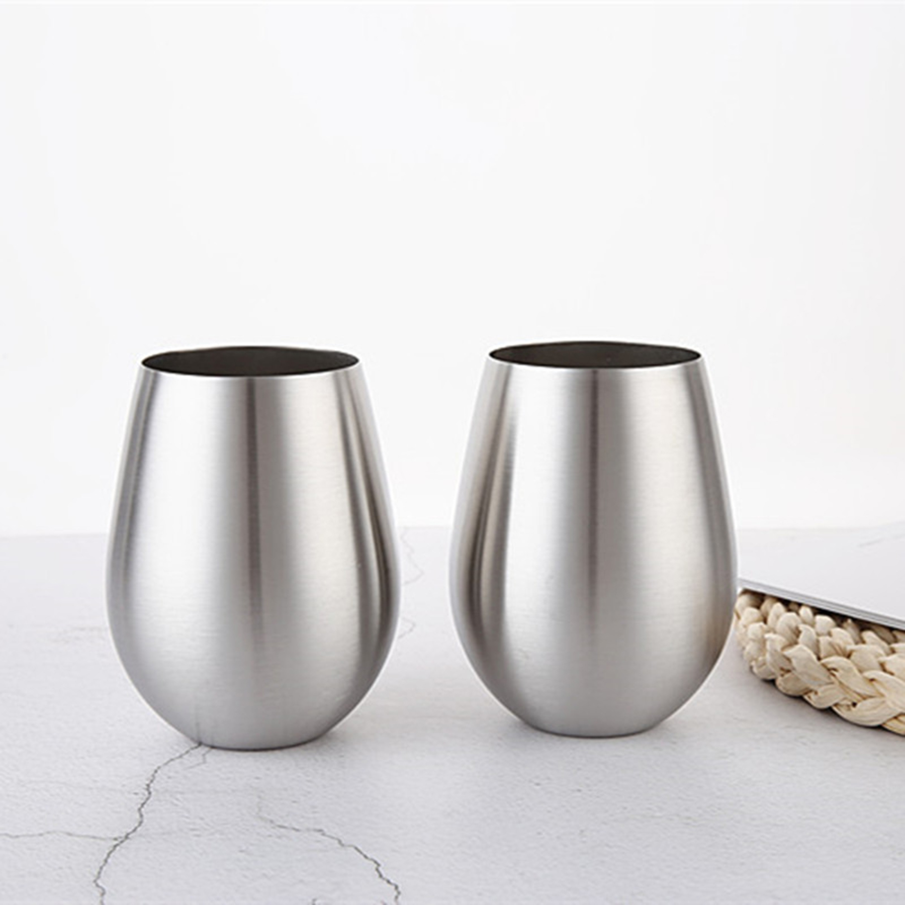 Egg Shape Wide Mouth Stainless Steel Wine Tumbler 3