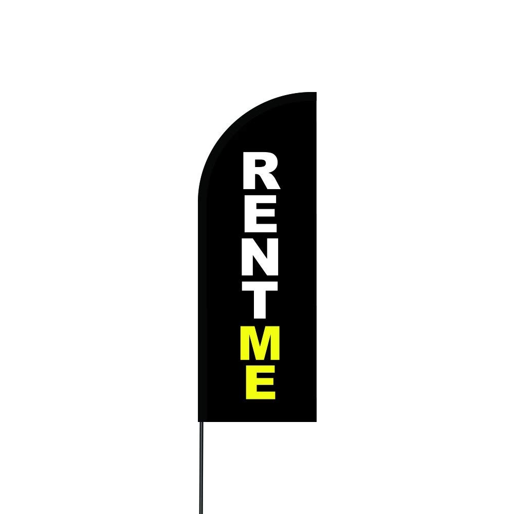 Rent Me Flag Kit 14' Feet Feather Flag Sign Outdoor Banner 1