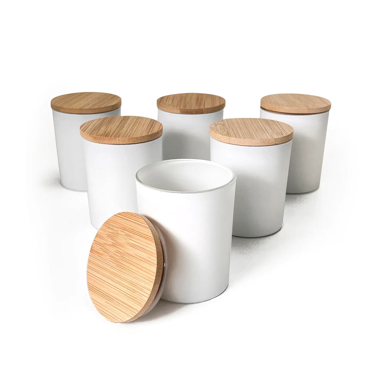 Candle Glass Jars with Bamboo Lids 2