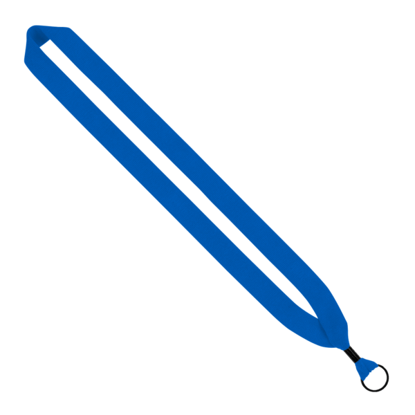 1" Cotton Lanyard with Metal Crimp & Metal Split-Ring 1