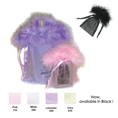 FEATHER TRIMMED ORGANZA POUCHES 1