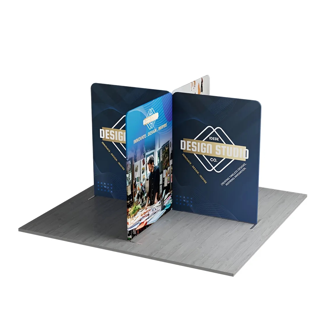 13ft Magnetic Modular Fabric Displays - Cross Island Shape 10
