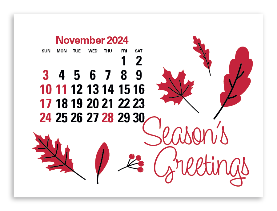 4C Press-N-Stick Header Standard Calendar 14-Month