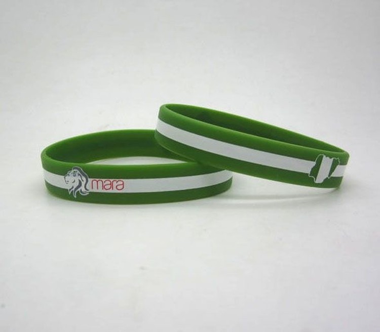 3 Layered Silicone Bracelet/Wristband With 2 Color Imprint 1