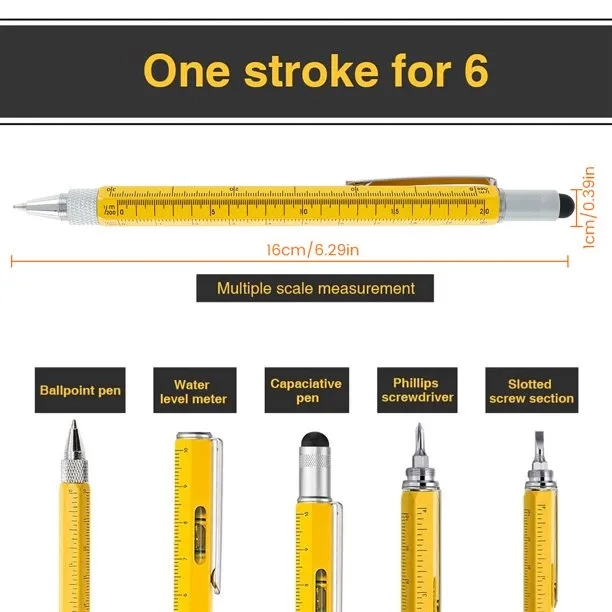 6-in-1 Multifunction Tool Ballpoint Pen 3