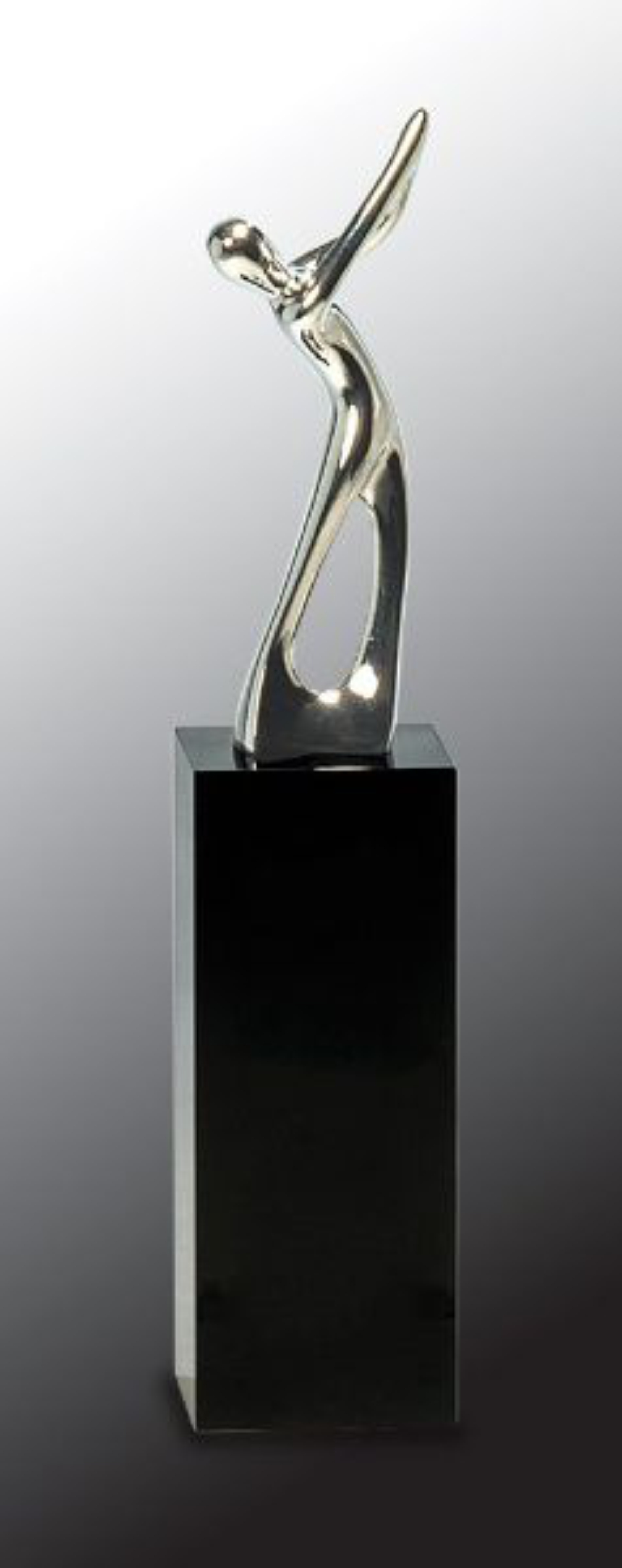 9 1/2" Silver Metal Golf Figure Award on Black Crystal Pedestal 3
