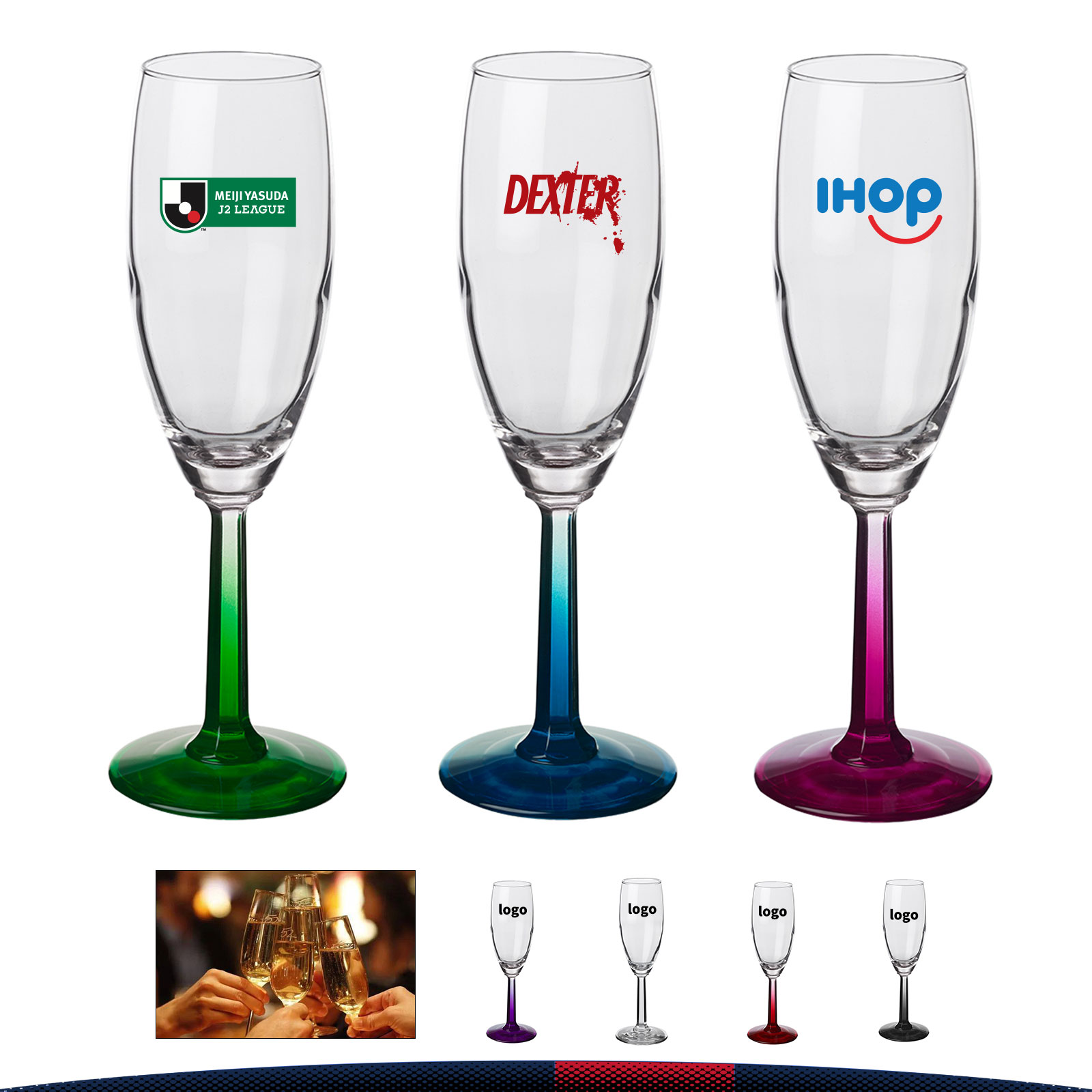 6 oz. Libbey Champagne Flutes 8
