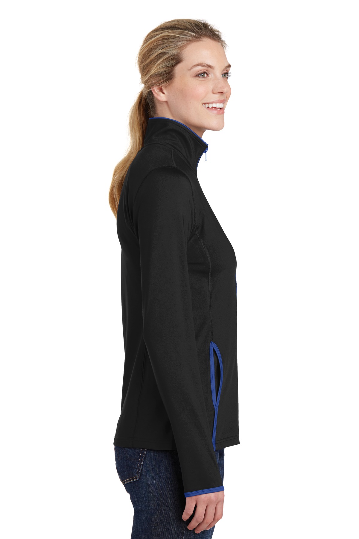 Sport-Tek Women's Sport-Wick Stretch Contrast Full-Zip Jacket. LST853 27