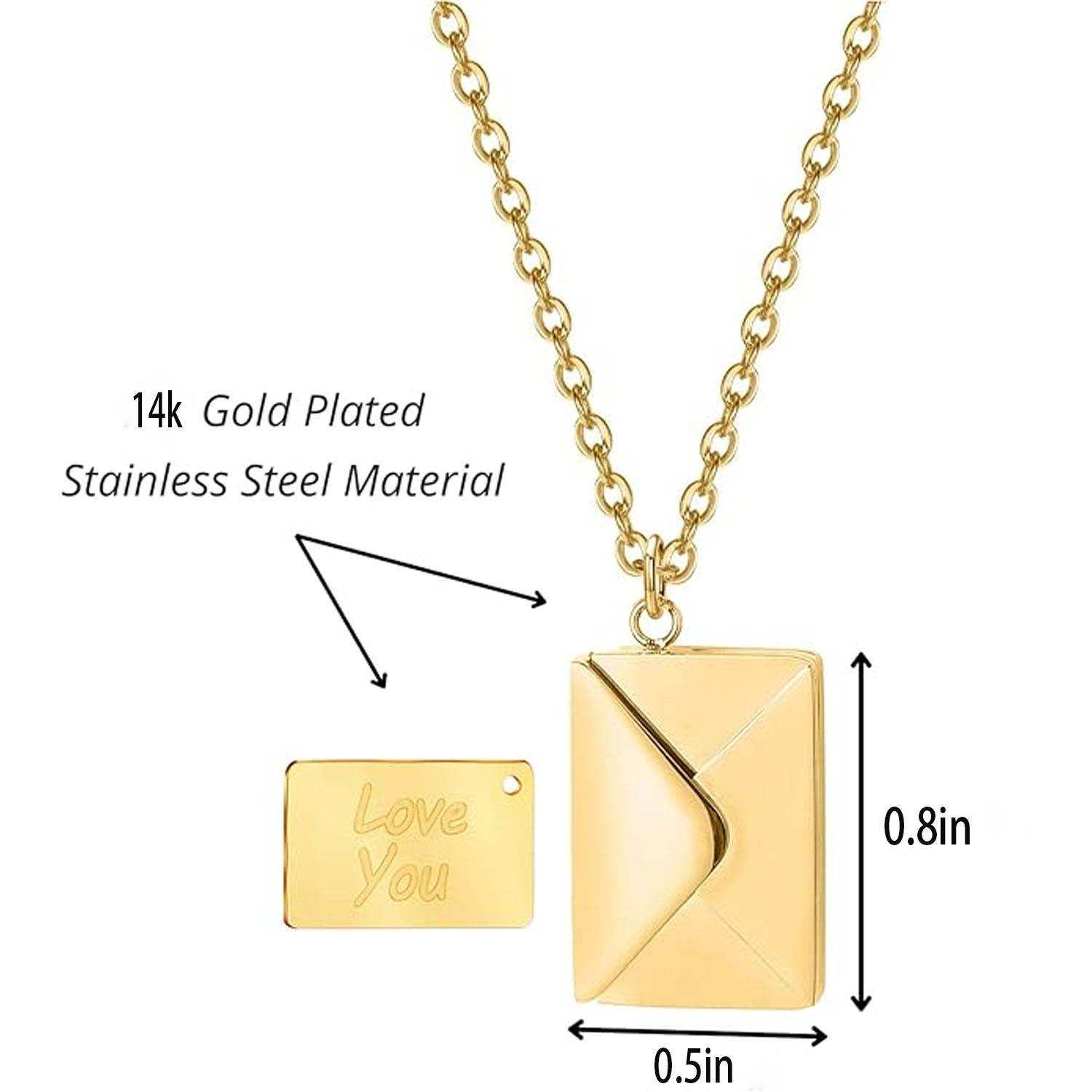 Customized Envelope Necklace with Message 2