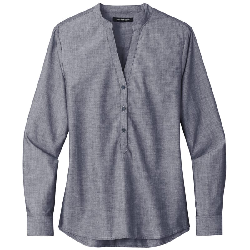 Port Authority Ladies Long Sleeve Chambray Easy Care Shirt 3