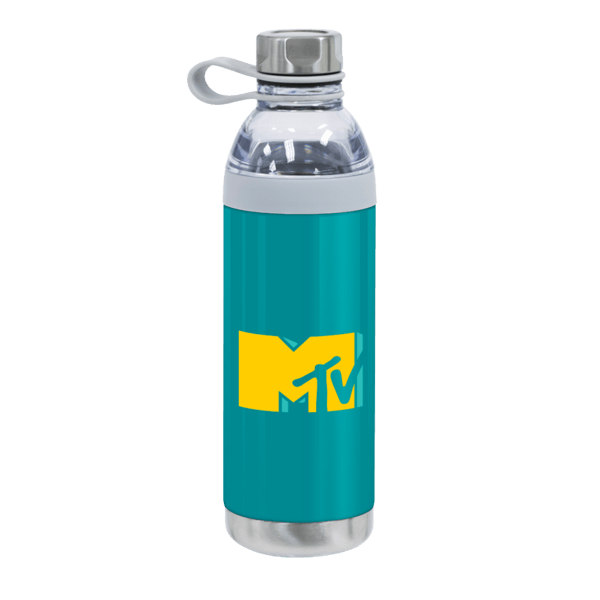 Dual Opening Stainless Steel Water Bottle - 20 Oz., custom water bottle with logo imprint 10