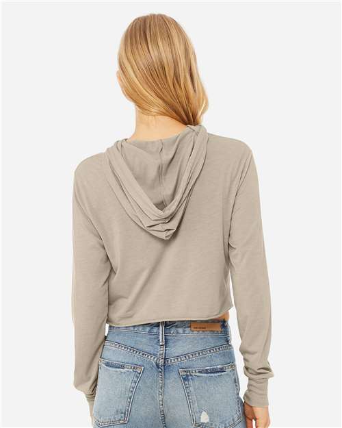 Women's Triblend Crop Long Sleeve Hoodie Tee - 8512 28