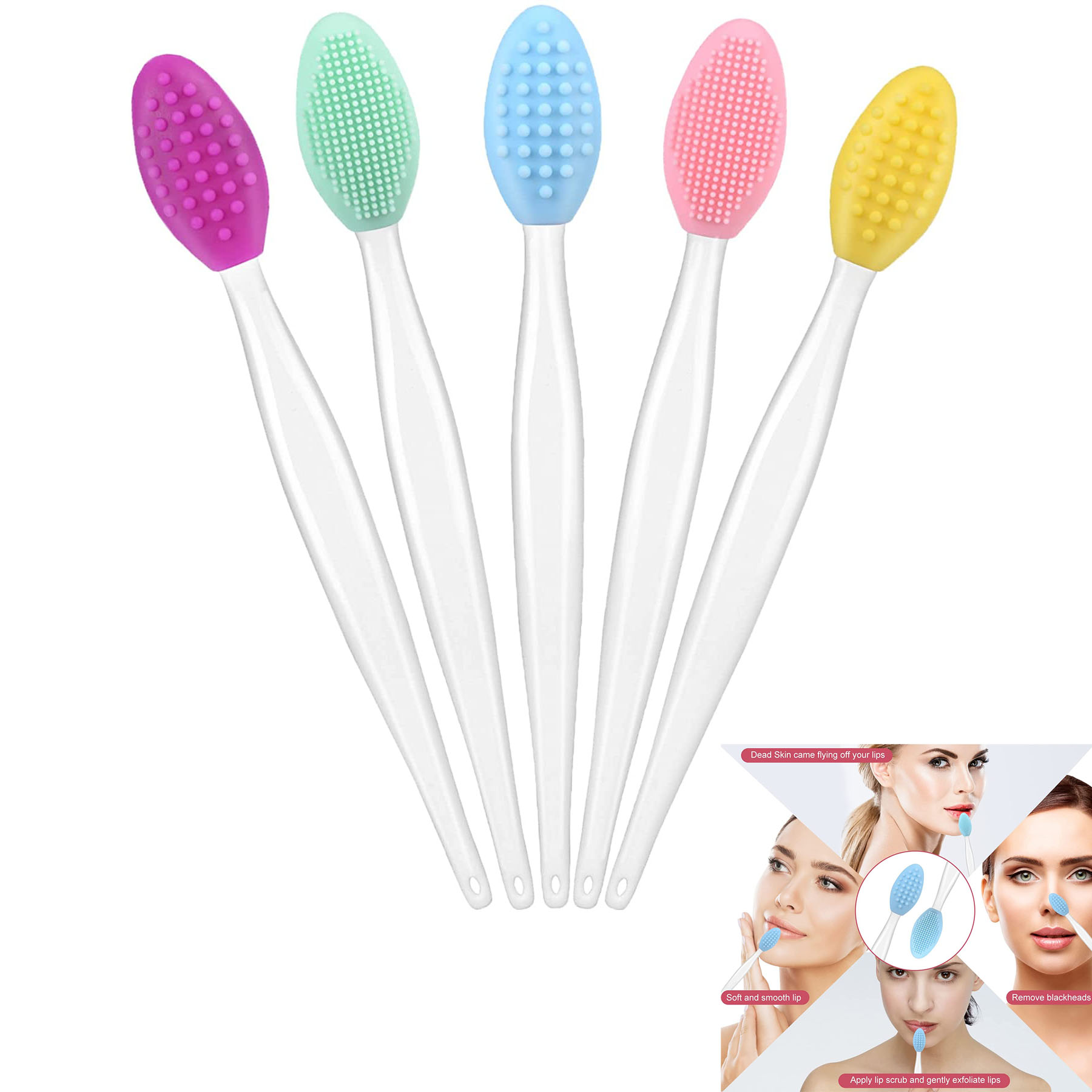 Double-Sided Silicone Exfoliating Lip Brush