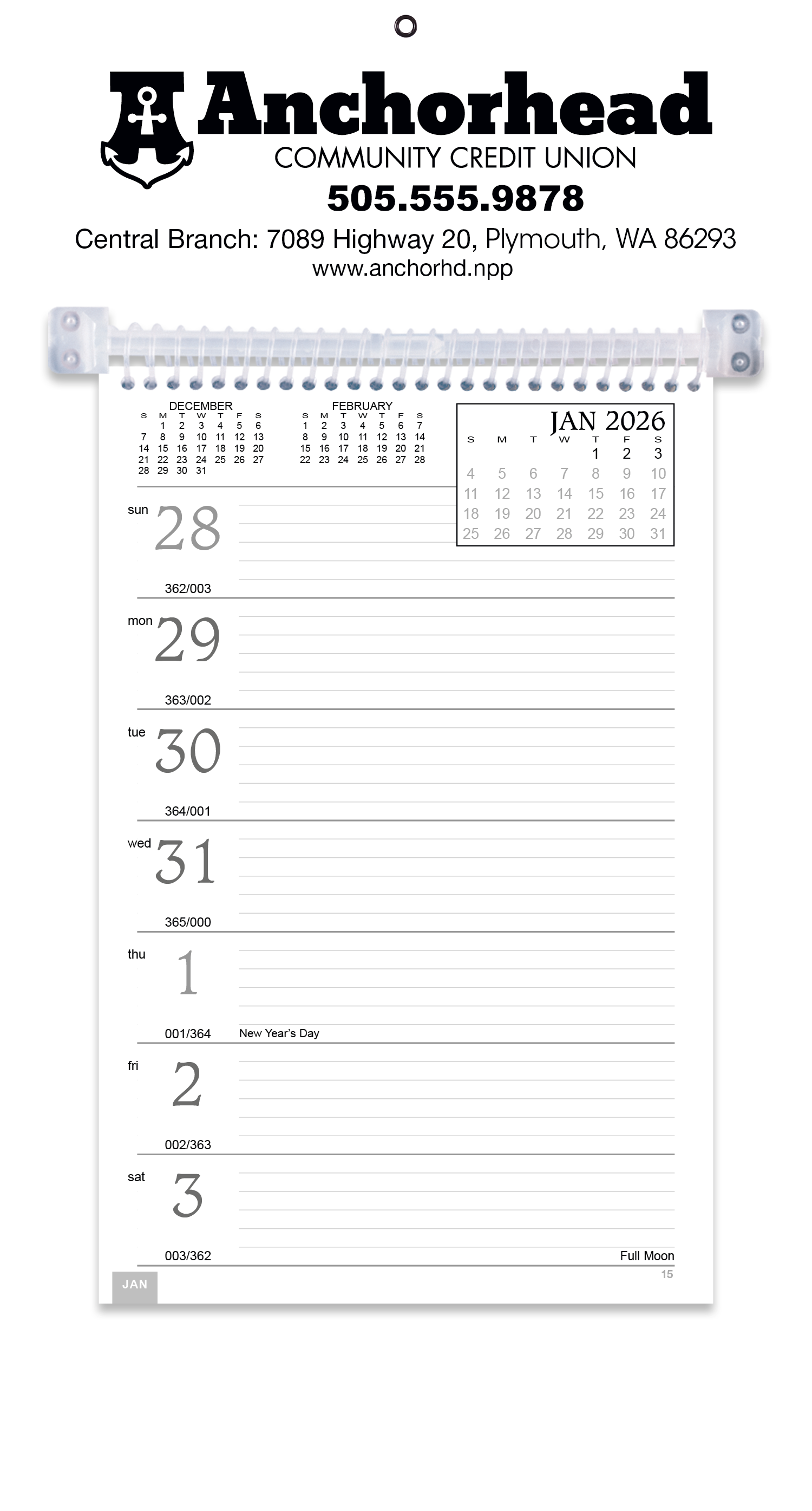 Triumph® Calendars Weekly Memo Calendar 1