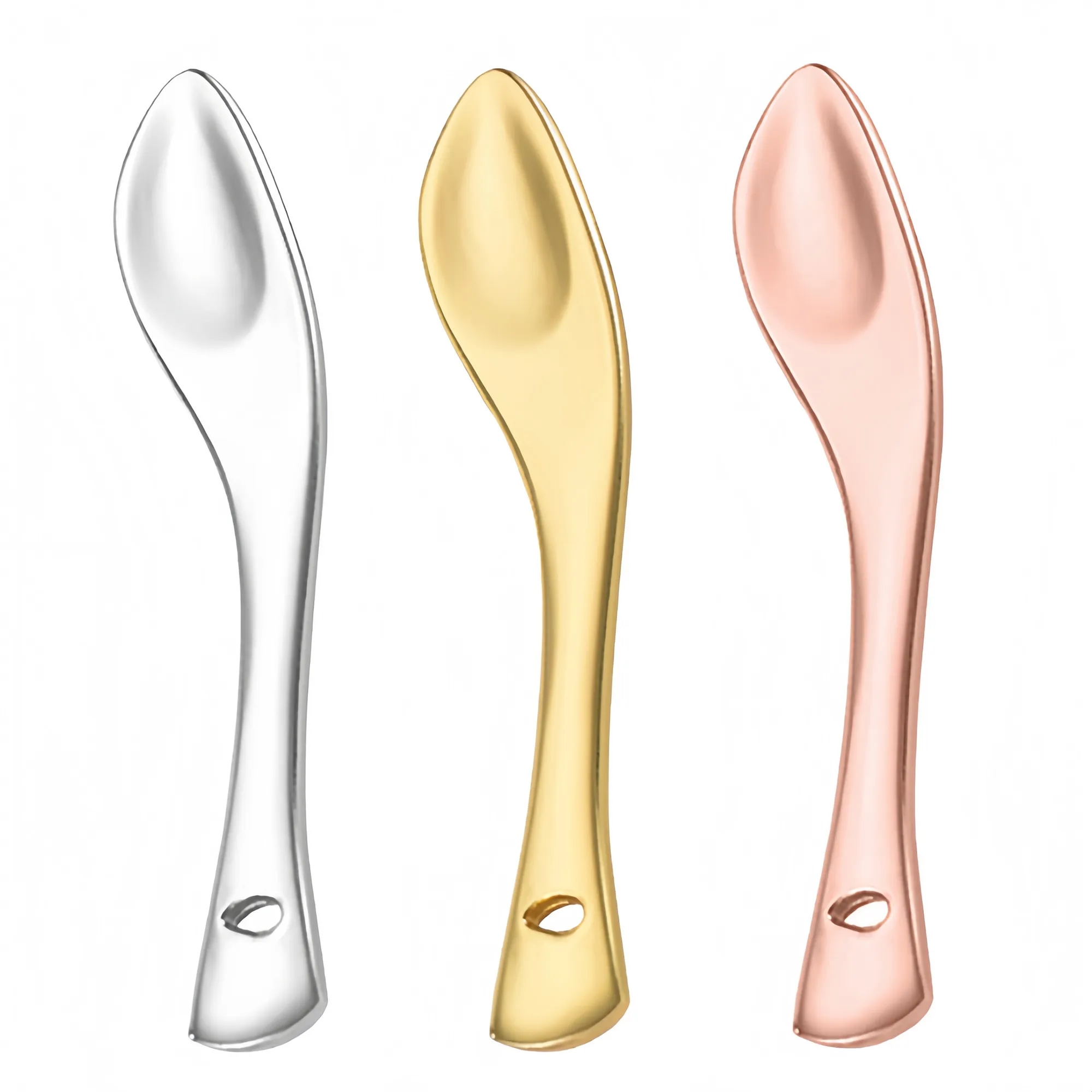 Custom Scimitar Shape Metal Eye Cream Applicator Tool 3