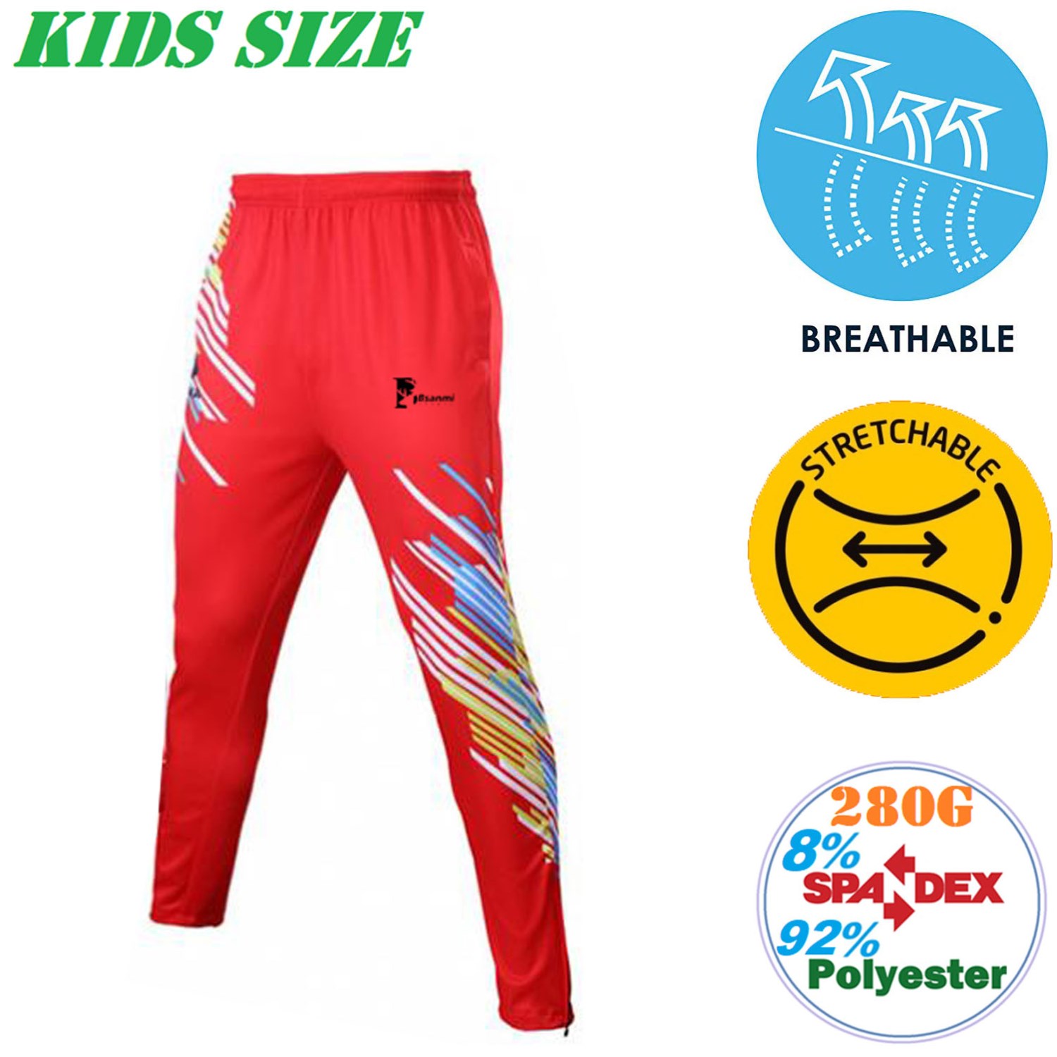 Kids 280 GSM Spandex Interlock Fleece Track pants, Breathable 1