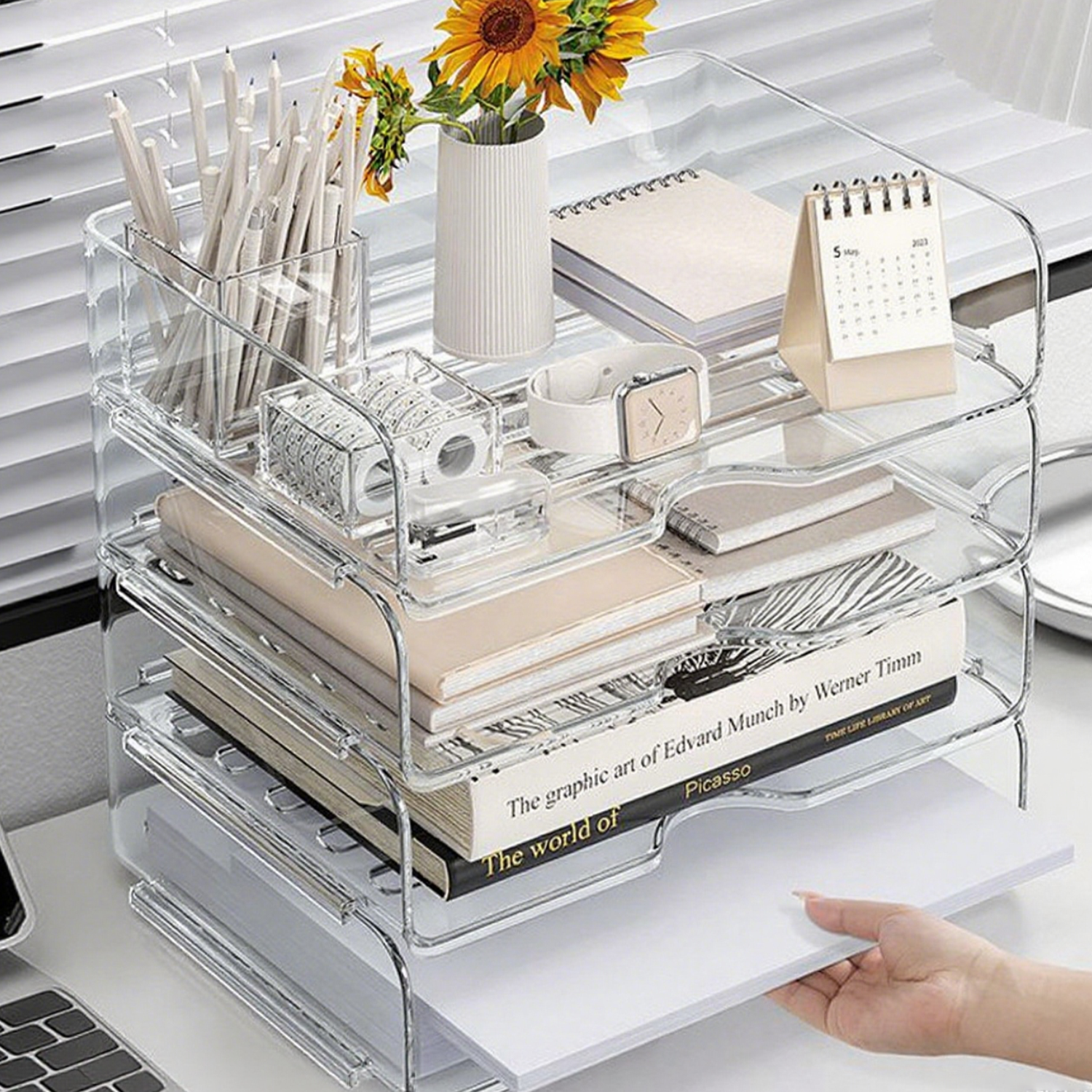 Stackable Clear Acrylic Desktop Organizer 7