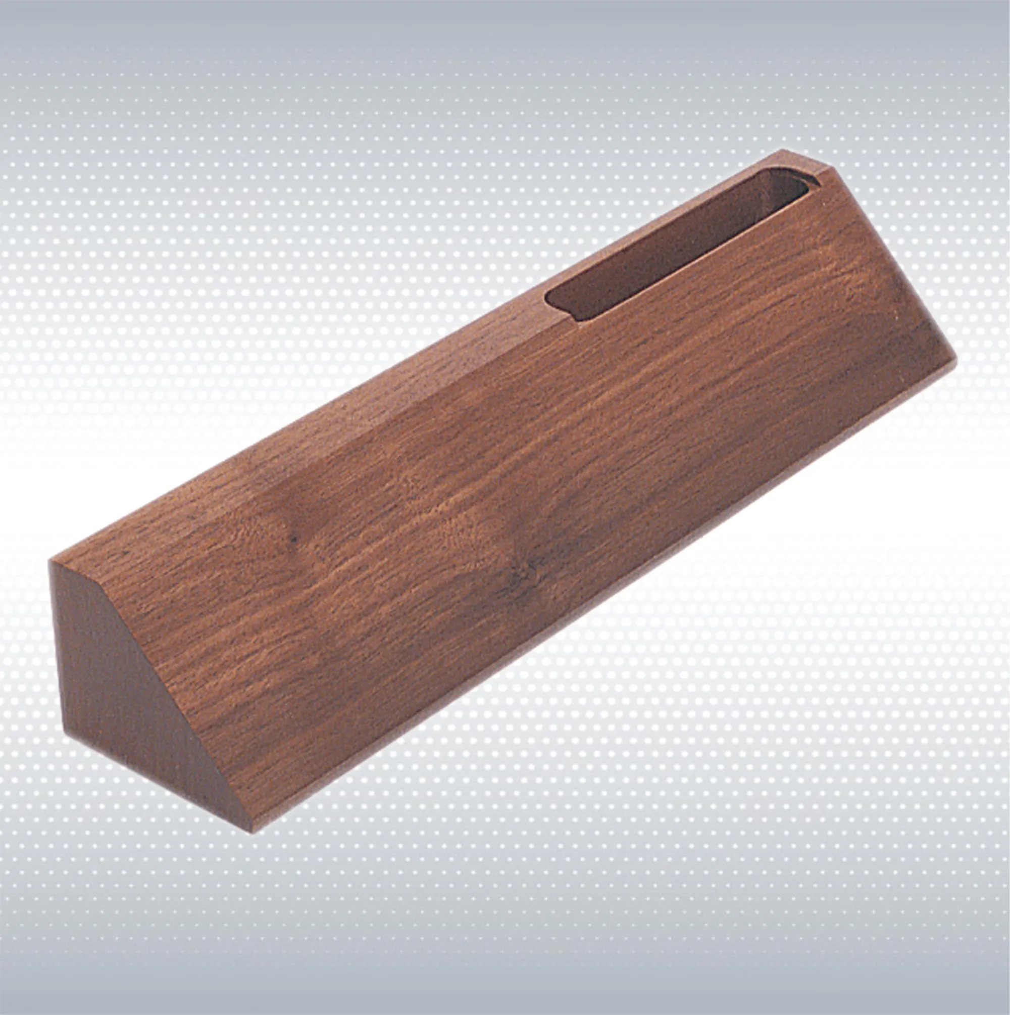 10" Genuine Walnut Desk Wedge with Business Card Holder 3