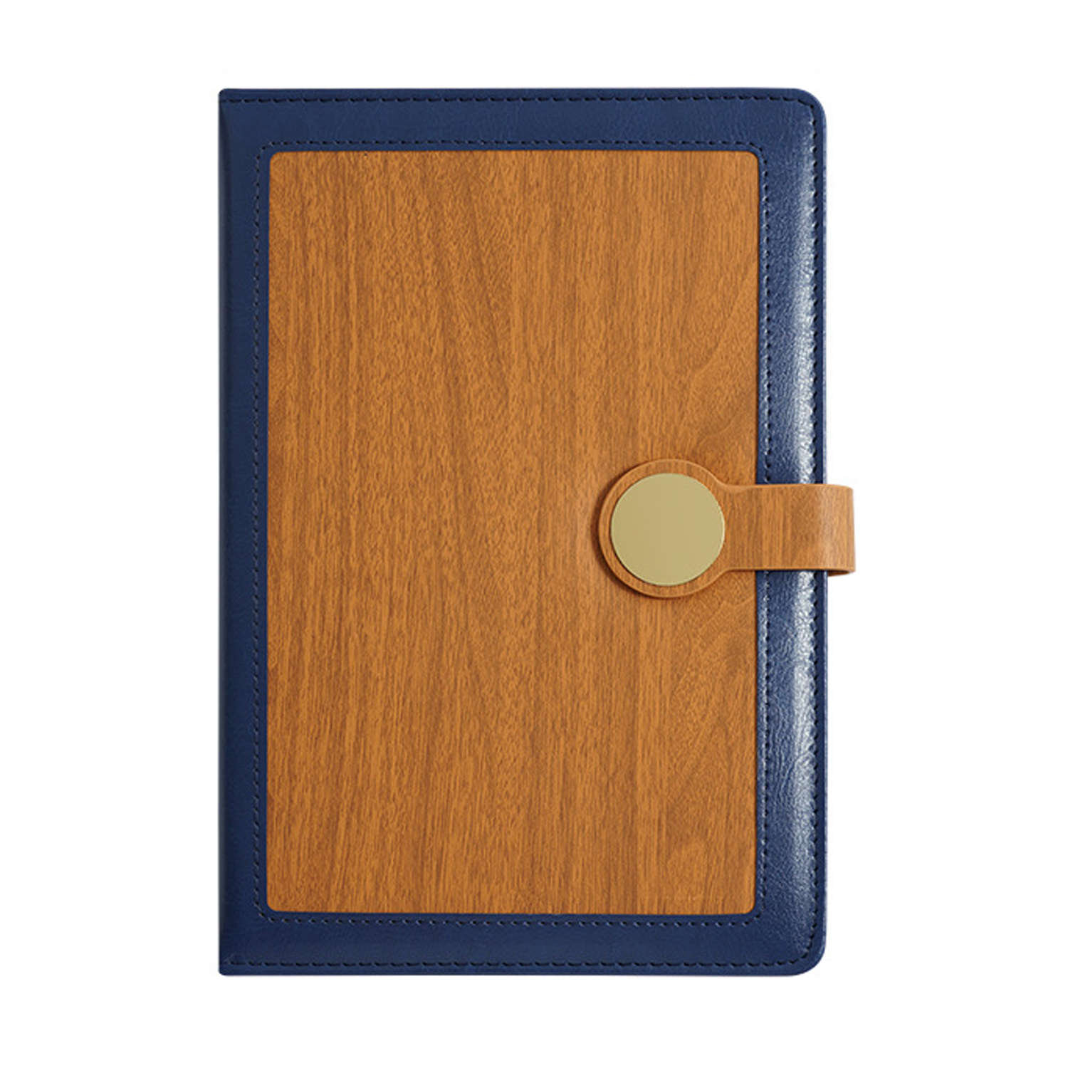 A5 PU Leather Metal Clasp Wood Grain Notebook 14